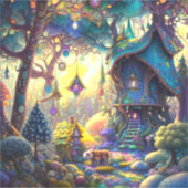 Whimsical Treehouse Vinyl Sticker (Vorderseite)