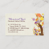 Whimsical Trees + Burlap Monogram Visitenkarte (Rückseite)