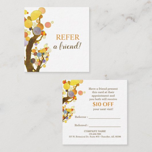Whimsical Trees Business Empfehlungskarte (Vorne/Hinten)