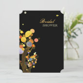 Whimsical Trees Elegantes Schwarzes Brautparty Einladung (Stehend Vorderseite)