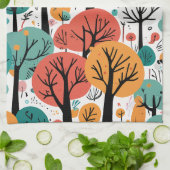 Whimsical Trees Geschirrtuch (Gefaltet)