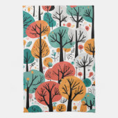 Whimsical Trees Geschirrtuch (Vertikal)