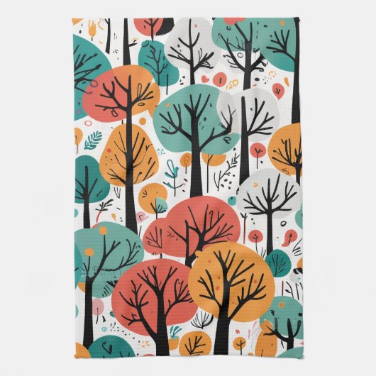 Whimsical Trees Geschirrtuch (Vertikal)