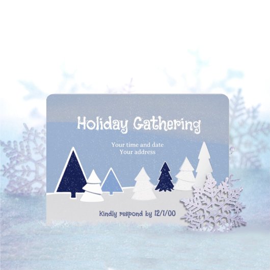 Whimsical Trees in Winter Foil Invitation Folieneinladung