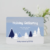 Whimsical Trees in Winter Foil Invitation Folieneinladung (Stehend vorne)