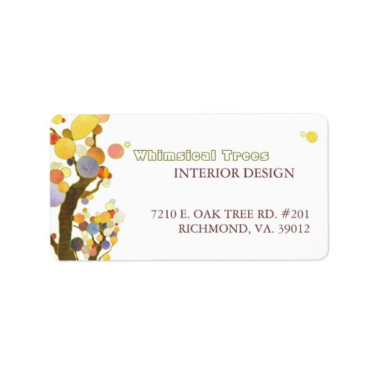 Whimsical Trees Interior Business Adressaufkleber (Vorne)