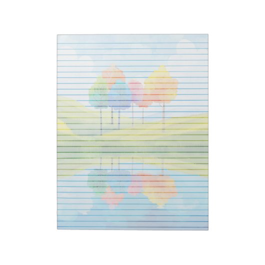 Whimsical Trees Lined - 11" x 8,5" Notepad Notizblock (Rotiert)