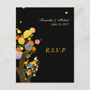 Whimsical Trees Wedding Response Card RSVP Karte