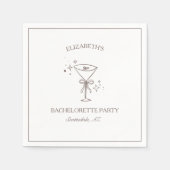 Whimsical Trendy Fun Espresso Martini Bachelorette Serviette (Vorderseite)