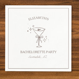 Whimsical Trendy Fun Espresso Martini Bachelorette Serviette