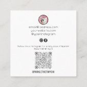 Whimsical Trendy Instagram Influencer QR Code Quadratische Visitenkarte (Rückseite)