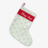 Whimsical Trendy Nordic Muster Niedlicher Festivna Kleiner Weihnachtsstrumpf (Vorderansicht (hängend))