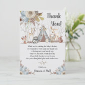 Whimsical Tribal Boho Woodland Animals Baby Dusche Dankeskarte (Stehend Vorderseite)
