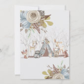 Whimsical Tribal Boho Woodland Animals Baby Dusche Dankeskarte (Rückseite)