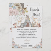 Whimsical Tribal Boho Woodland Animals Baby Dusche Dankeskarte (Vorne/Hinten)