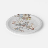 Whimsical Tribal Woodland Animals Baby Boy Dusche Pappteller (Schrägansicht)