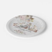 Whimsical Tribal Woodland Animals Baby Girl Dusche Pappteller (Schrägansicht)