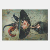 Whimsical Trio Hexen Decoupage Geschenkpapier Set (Vorderseite)