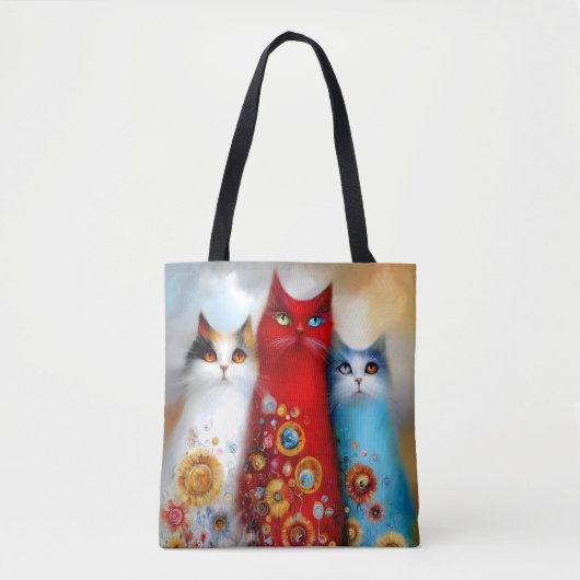 Whimsical Trio of Cats Tasche (Vorderseite)