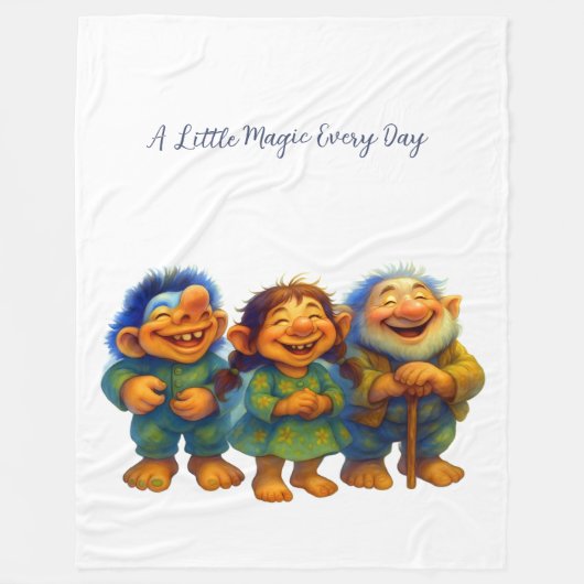 Whimsical Troll Family Gift  Magic Every Day Fleecedecke (Vorderseite)