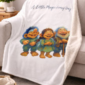 Whimsical Troll Family Gift  Magic Every Day Fleecedecke