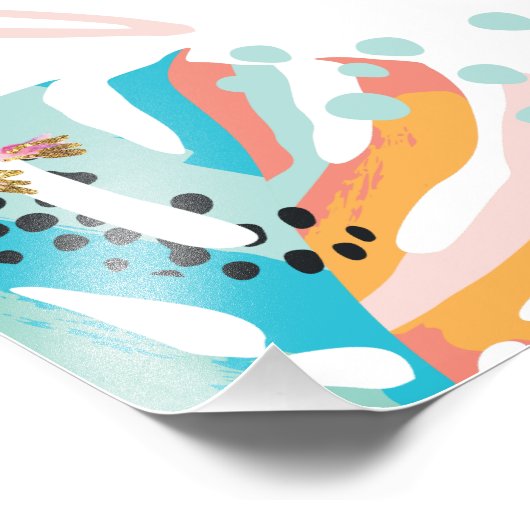 Whimsical Tropical Birthday Willkommenszeichen Fotodruck (Ecke)