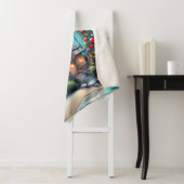 Whimsical Tropical Christmas Lighthouse Aquamarin  Sherpadecke (Beispiel)