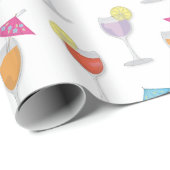 Whimsical Tropical Colorful Niedlich Cocktail Drin Geschenkpapier (Rolleneckpunkt)