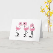 Whimsical tropical flamingos karte (Gelbe Blume)