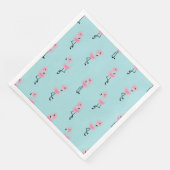 Whimsical tropical flamingos serviette (Ecke)