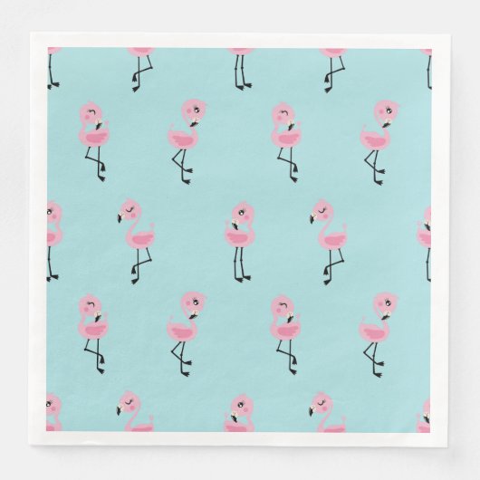 Whimsical tropical flamingos serviette (Vorderseite)