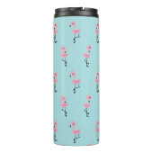 Whimsical tropical flamingos thermosbecher (Rückseite)
