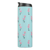Whimsical tropical flamingos thermosbecher (Nach rechts gedreht)