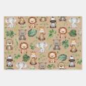 Whimsical Tropical Jungle Safari Wilde Tiere Geschenkpapier Set (Vorderseite 3)