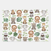 Whimsical Tropical Jungle Safari Wilde Tiere Geschenkpapier Set (Vorderseite)
