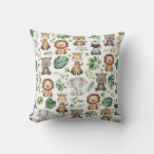 Whimsical Tropical Jungle Safari Wilde Tiere Kissen (Vorderseite)