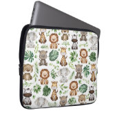 Whimsical Tropical Jungle Safari Wilde Tiere Laptopschutzhülle (Vorne Rechts)