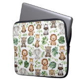 Whimsical Tropical Jungle Safari Wilde Tiere Laptopschutzhülle (Vorderseite Links)