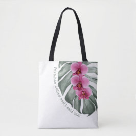 Whimsical Tropical Quote Paradies genannt Tasche