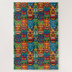 Whimsical Tropical Tiki Masken Puzzle