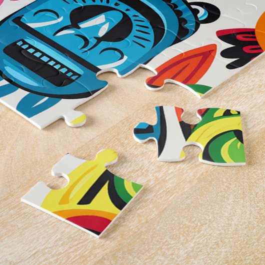 Whimsical Tropical Tiki Masken Puzzle (Seite)
