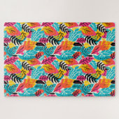 Whimsical Tropical Watercolor Blätter schwierig Puzzle (Horizontal)