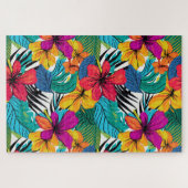 Whimsical Tropical Watercolor Florals Puzzle (Horizontal)