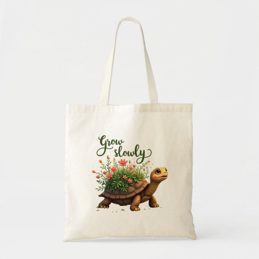 Whimsical Turtle Floral Tasche (Vorne)