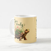 Whimsical Turtle Floral Tasse (Vorderseite Links)