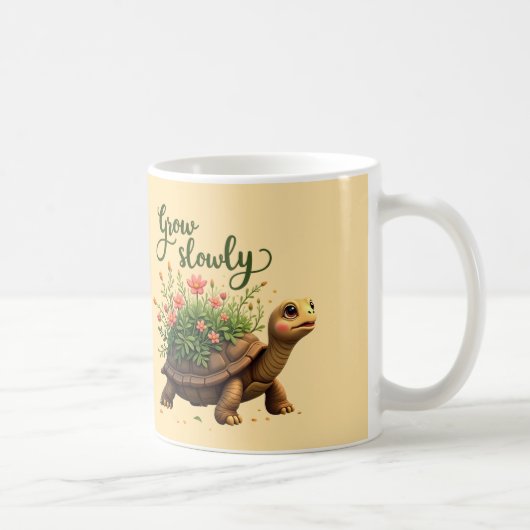 Whimsical Turtle Floral Tasse (Rechts)