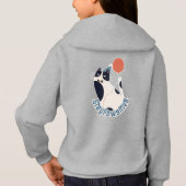 Whimsical Tuxedo Cat Balloon Youth Pullover (Rückseite)