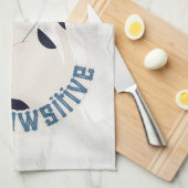 Whimsical Tuxedo Cat Stay Pawsitive Kitchen Towel Geschirrtuch (Viertel Falte)