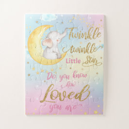 Whimsical Twinkle Twinkle Little Star Elephant Puzzle
