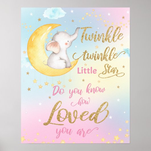 Whimsical Twinkle Twinkle Little Star Kinderzimmer Poster (Vorne)